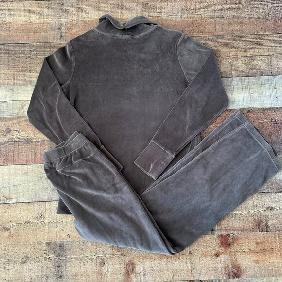 Reebok Vintage Velour Tracksuit Set Chocolate Brown - Cozy & Stylish Lounge Wear - Picture 6 of 13